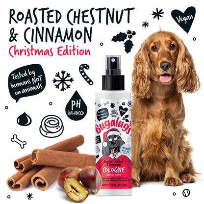 Bugalugs Christmas Edition Roasted Chestnut & Cinnamon Dog коледен део спрей за кучета 200ml