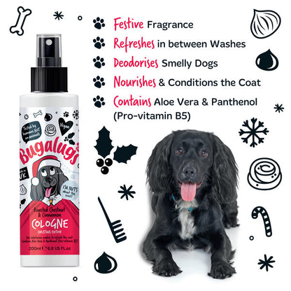Bugalugs Christmas Edition Roasted Chestnut & Cinnamon Dog коледен део спрей за кучета 200ml