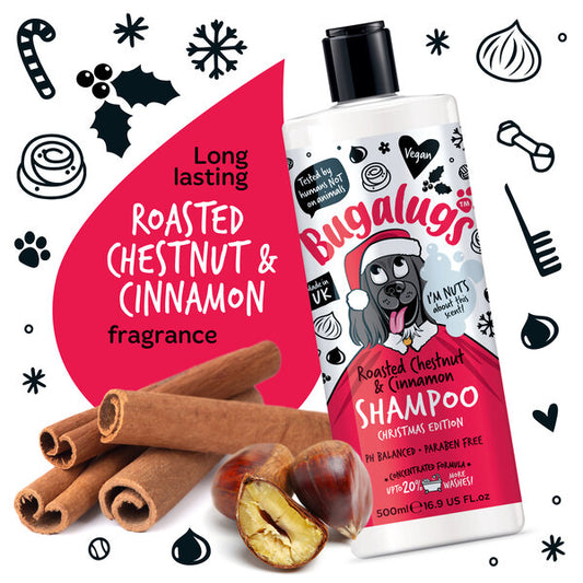 Bugalugs Christmas Edition Roasted Chestnut & Cinnamon Dog Shampoo шампоан за кучета 500ml