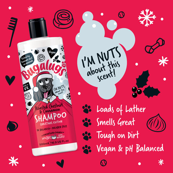 Bugalugs Christmas Edition Roasted Chestnut & Cinnamon Dog Shampoo шампоан за кучета 500ml