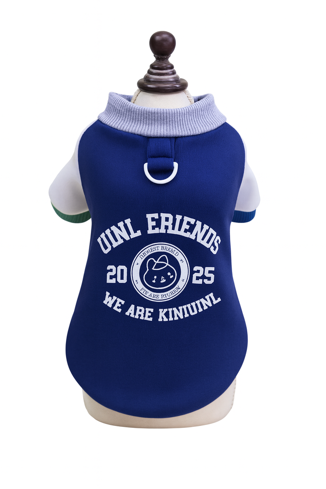 UINL Friends 2025 – колежанска блуза за куче в тъмносиньо