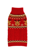 ReinDeer Red Плетен пуловер за кучета с еленчета