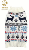 Pets Tale Nordic Reindeer – зимен плетен пуловер за куче с елени