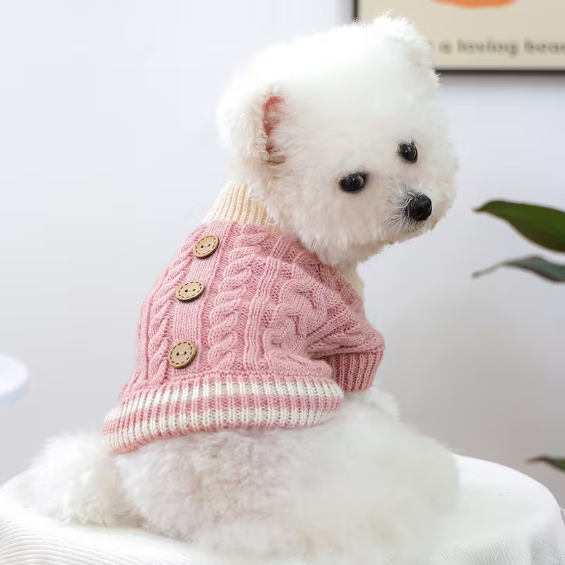 Pink Cable Knit – плетен пуловер за куче