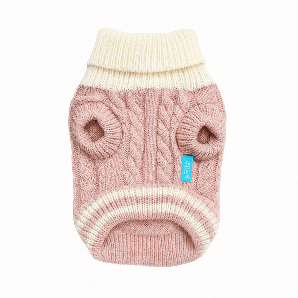 Pink Cable Knit – плетен пуловер за куче