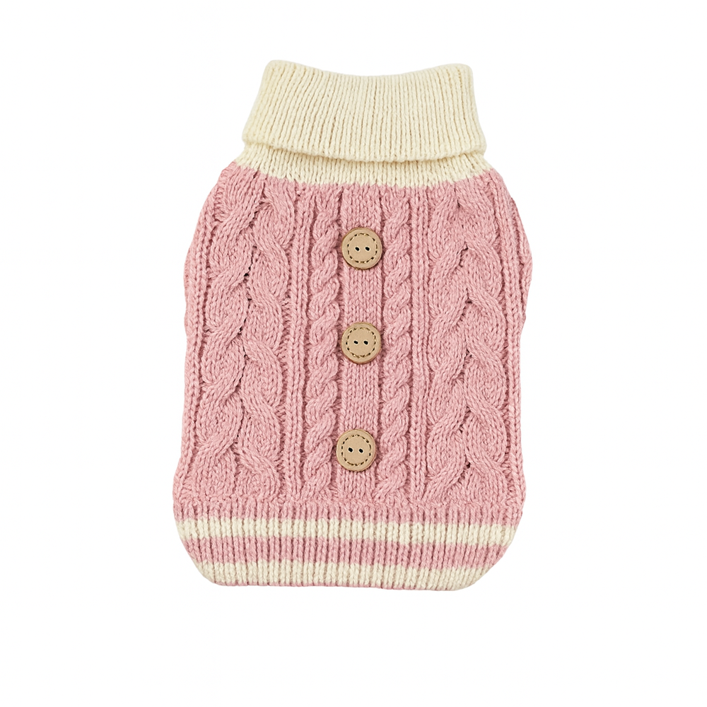 Pink Cable Knit – плетен пуловер за куче