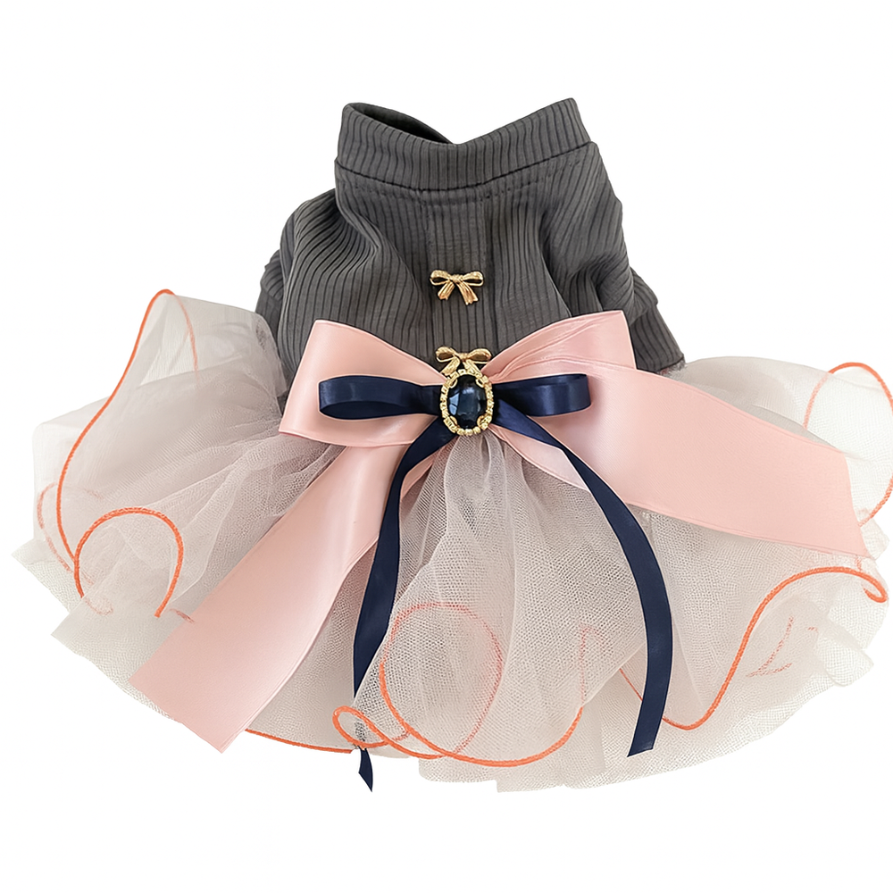 Princess Bow Tutu – рокля за куче с розов тюл и панделка
