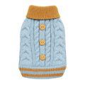 Blue Cable Knit – светлосин зимен пуловер за куче