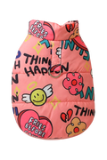 Tiger's Heart Emoticons Pink – розово зимно яке за куче с весел принт
