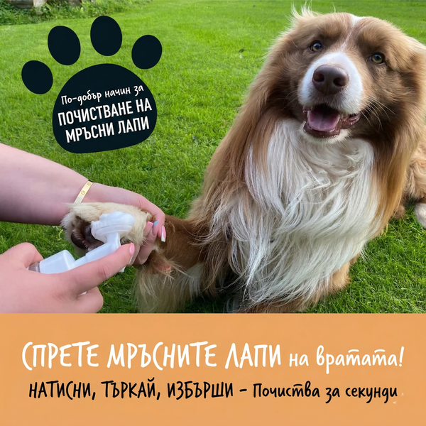 Bugalugs Oatmeal No-Rinse Paw Cleaner - Пяна за почистване на лапи с овес и четка без изплакване 200 мл