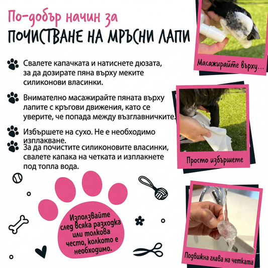 Bugalugs Baby Fresh No-Rinse Paw Cleaner - Пяна за почистване на лапи с аромат на бебешка пудра и че