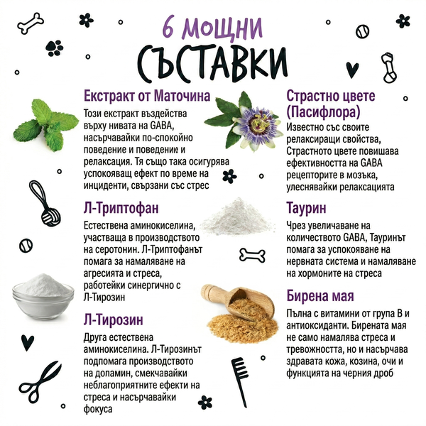 Bugalugs Calming Powder Supplement - Успокояваща добавка на прах за кучета 80 гр