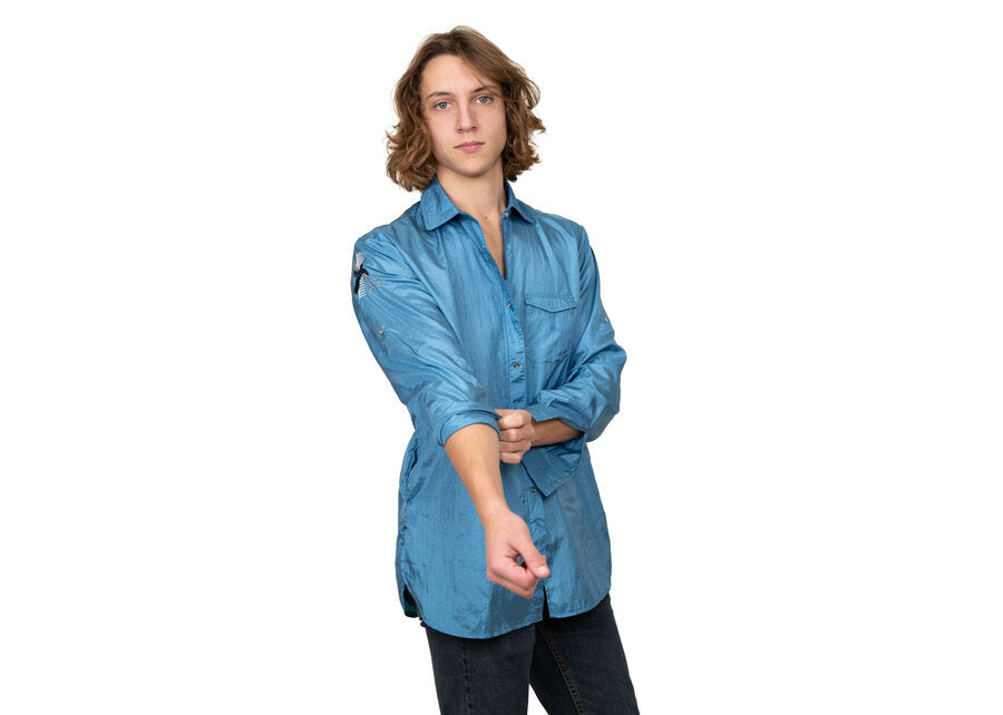 Tikima Ambra Shirt Blue Унисекс Професионална работна туника за грумъри