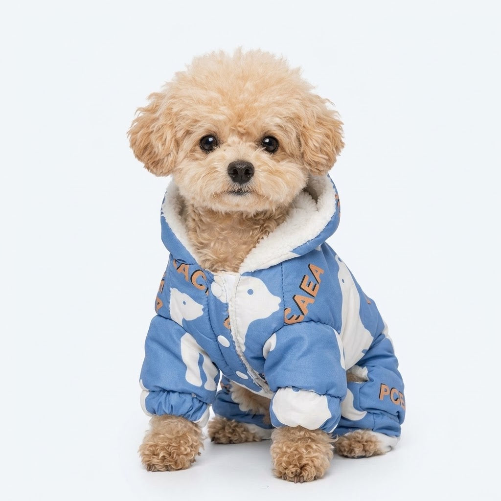 PGEAEA Blue Winter Snowsuit for Dogs