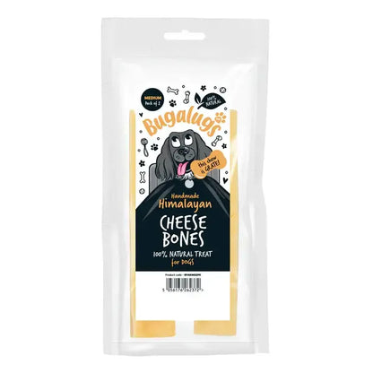Bugalugs Medium Handmade Himalayan Cheese Bones - супер твърди блокчета от сирене 2 бр, 122 гр