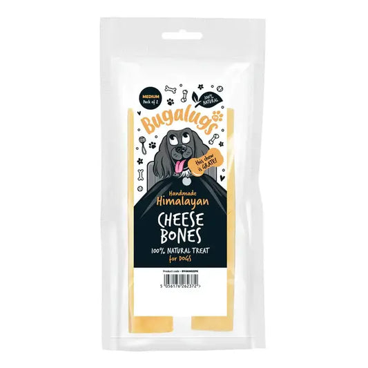 Bugalugs Medium Handmade Himalayan Cheese Bones - супер твърди блокчета от сирене 2 бр, 122 гр
