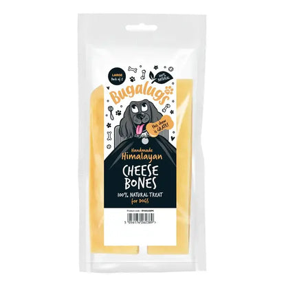Bugalugs Large Handmade Himalayan Cheese Bones - супер твърди блокчета от сирене 2 бр, 182 гр
