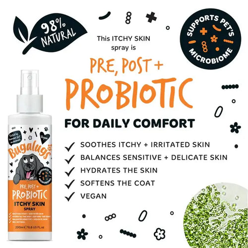Bugalugs Probiotic Itchy Skin Spray for Dogs 200 ml