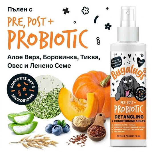 Bugalugs Probiotic Detangling Spray for Dogs - Пробиотичен груминг спрей