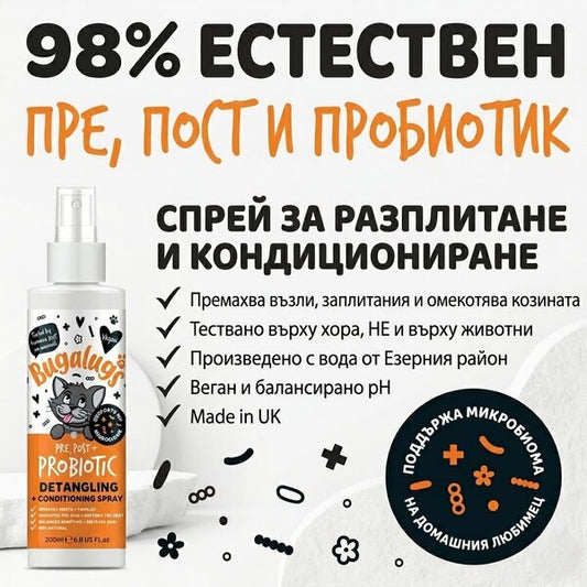 Bugalugs Probiotic Detangling Spray for Cats - Пробиотичен груминг спрей 200ml