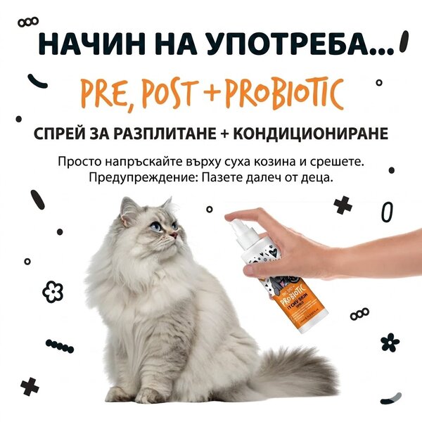 Bugalugs Probiotic Detangling Spray for Cats - Пробиотичен груминг спрей 200ml