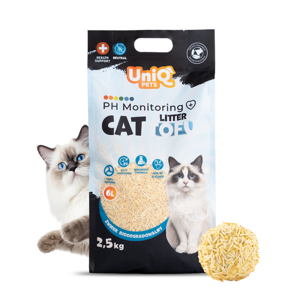 Uniq Pets Cat Tofu Cat Litter pH Monitoring 2.5kg - биоразградима тофу котешка тоалетна с pH цветова индикация
