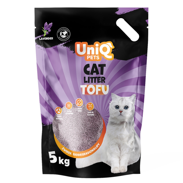Uniq Pets Cat Tofu Cat Litter биоразградима котешка тоалетна лавандула