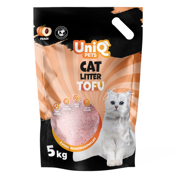 Uniq Pets Cat Tofu Cat Litter Peach биоразградима котешка тоалетна 5kg / 12L