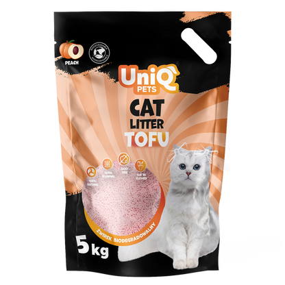 Uniq Pets Cat Tofu Cat Litter Peach биоразградима котешка тоалетна 5kg / 12L