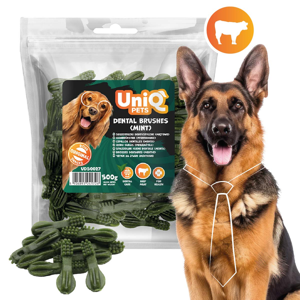 Uniq Pets Dental Brush Dog Treats with Mint, 500 g