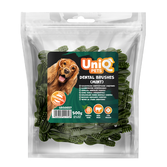 Uniq Pets Dog Snacks Dental Brushes Mint 500g - дентални четки с мента