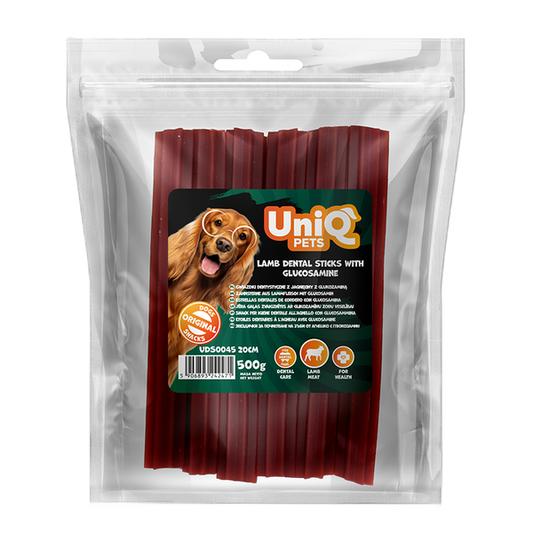 Uniq Pets Dog Dental Sticks Lamb Glucosamine 20cm, 500gr - гигантски агнешки дентални лакомства