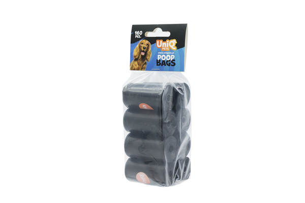 Uniq Pets Dog Poop Bags Woofbag Black 160 Bags - торбички за кучешки разходки