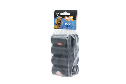 Uniq Pets Dog Poop Bags Woofbag Black 160 Bags - торбички за кучешки разходки
