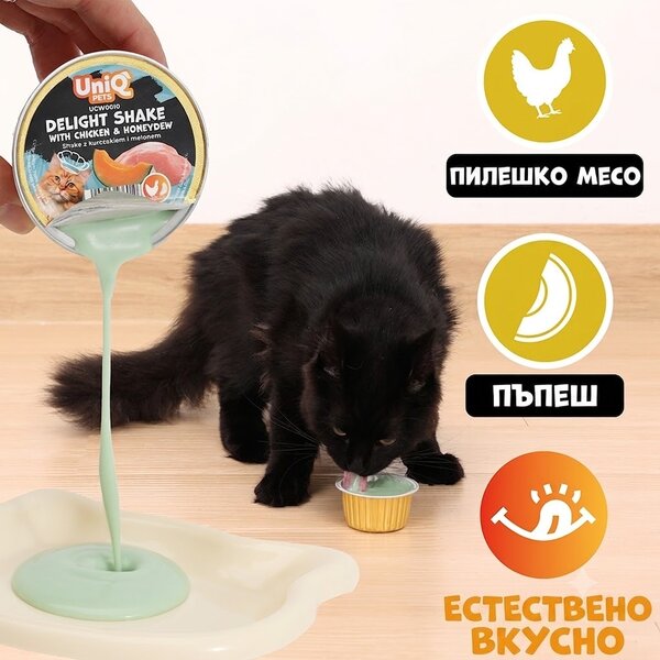 Uniq Pets Fruity Shake Chicken Honeydew 60gr - кремообразна храна за котки