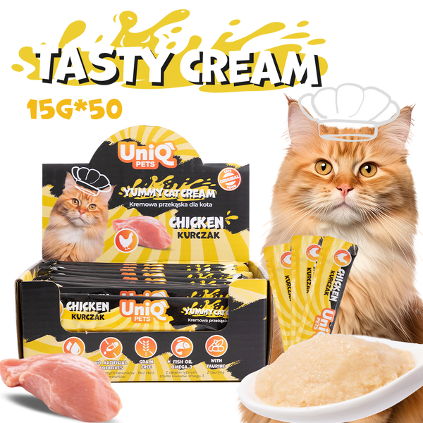 Uniq Pets Cat Cream Chicken 15g - кремообразно лакомство за котки