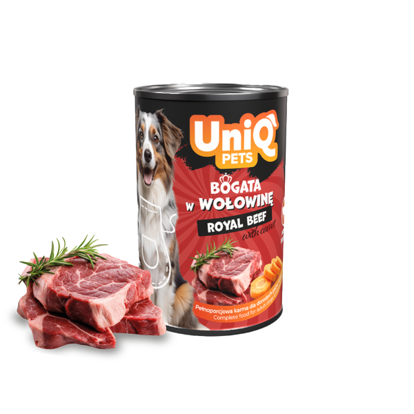 Uniq Pets Royal Wet Dog Food with Beef, 375 g
