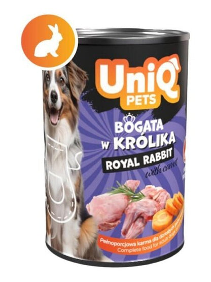 Uniq Pets Dog Wet Food Royal Rabbit 375g - мокра храна за кучета със заешко