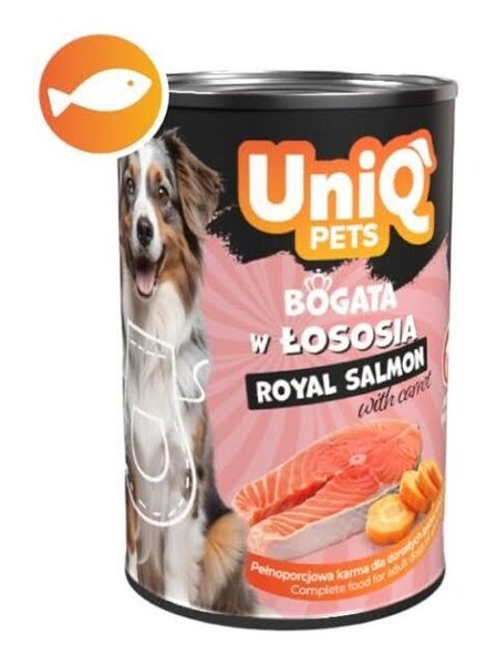 Uniq Pets Royal Wet Dog Food with Salmon, 375 g