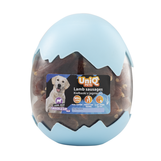 Uniq Pets Dog Snack & Sip Sniffy Mini Lamb Pollock Rolls лакомства за кучета с агнешко и сайда, 400