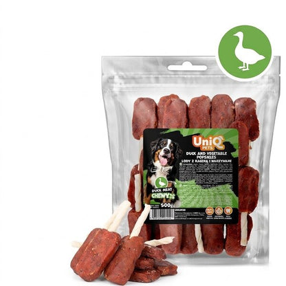 Uniq Pets Dog Snacks Duo Duck and Vegetable Popsicles лакомства за кучета с патешко и зеленчуци, 500 г