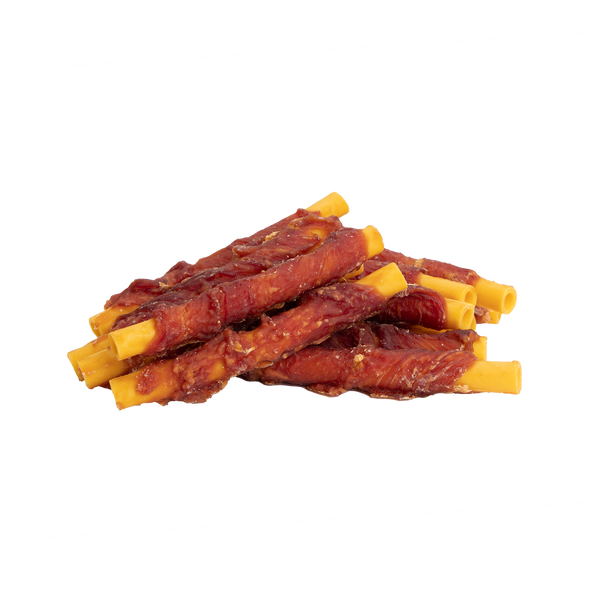 Uniq Pets Dog Snacks Duo Duck Wraps Sweet Potato Tubes лакомства за кучета с патешко и сладък картоф, 500 г