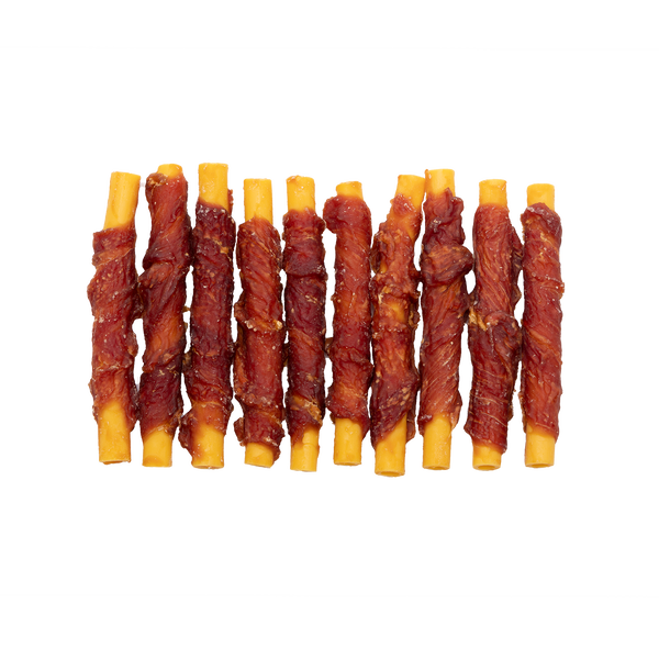 Uniq Pets Dog Snacks Duo Duck Wraps Sweet Potato Tubes лакомства за кучета с патешко и сладък картоф, 500 г