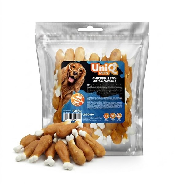 Uniq Pets Dog Snacks Handcraft Chicken Legs лакомства за кучета с пилешко, 500 г