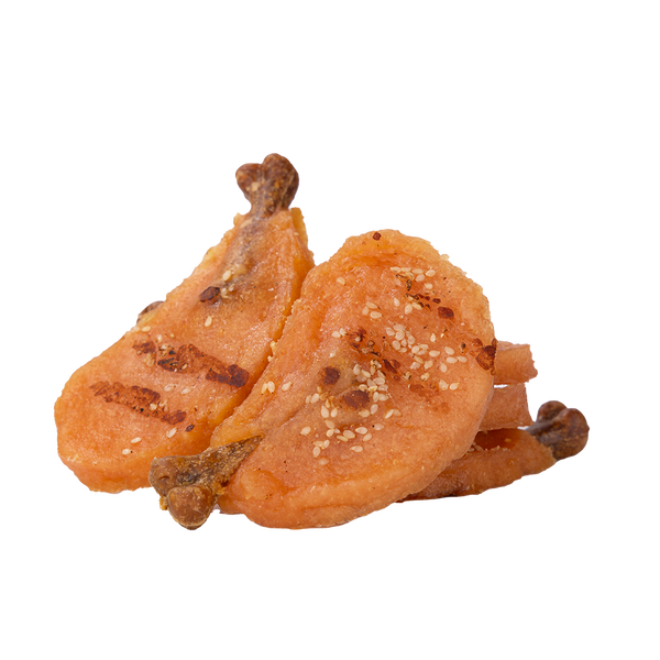 Uniq Pets Dog Snacks Meaty BBQ Chicken Legs лакомства за кучета с пилешко и бял сусам, 500 г
