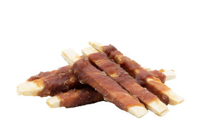 Uniq Pets Dog Snacks Meaty Duck Wraps Pollock Strips лакомства за кучета с патица и сайда, 500 г