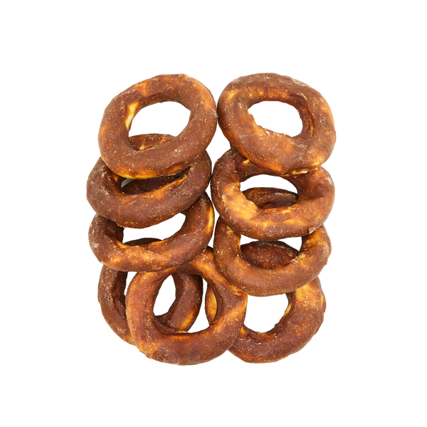 Uniq Pets Rawhide Lamb Meat Chew Rings for Dogs, 500 g