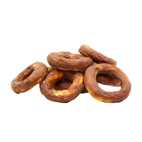Uniq Pets Rawhide Lamb Meat Chew Rings for Dogs, 500 g