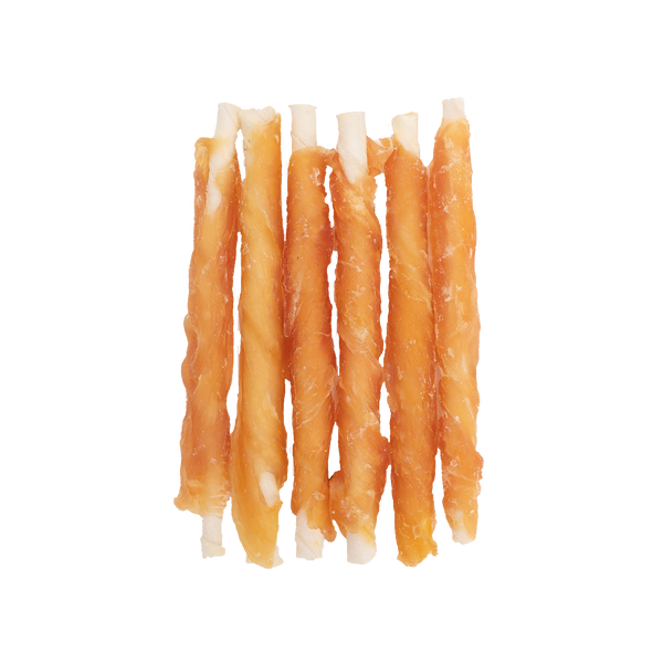 Uniq Pets Dog Snacks Woofers Chicken Wraps Rawhide Sticks дъвчащи стикове за кучета с пилешко, 250 г