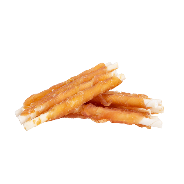 Uniq Pets Dog Snacks Woofers Chicken Wraps Rawhide Sticks дъвчащи стикове за кучета с пилешко, 250 г